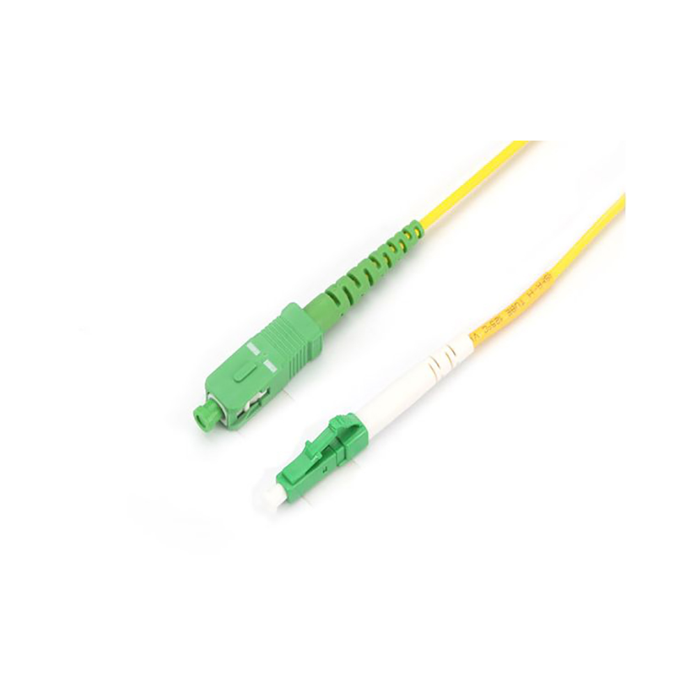 SC/APC to LC/APC 9/125 Simplex Single-mode Fiber Optic Patch Cord, 2 .